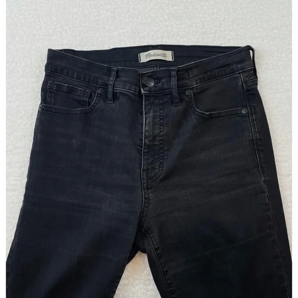 MADEWELL • Black High-Rise Distressed Knee Skinny Jeans, 27 - Picture 10 of 16